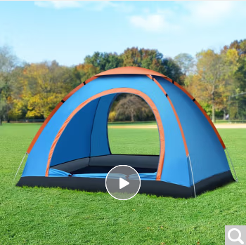 威迪瑞 户外帐篷全自动便携式3-4人防雨野外露营野营沙滩帐篷免搭建帐篷套装装备 蓝色（双人款）-送防潮垫