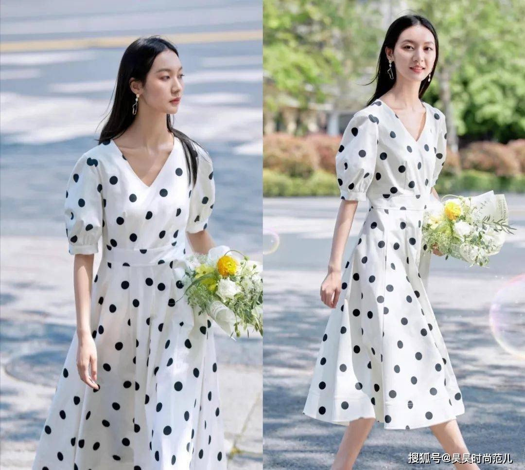初夏时尚穿搭：简单波点装饰，美不胜收