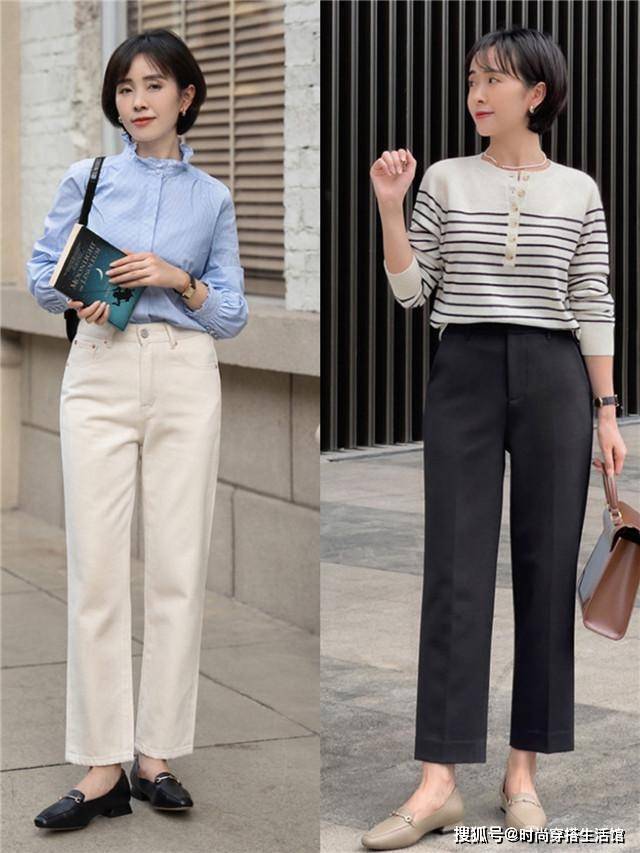 化龄为年，重写标题：

“时尚洋气！五六十岁女性穿阔腿裤和牛仔裤，轻松减年龄！”