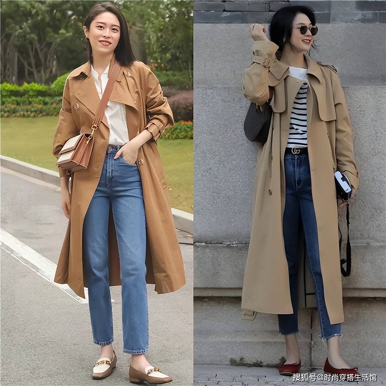 告别高跟鞋，穿风衣搭配流行穿法，高回头率轻松展现修长美腿