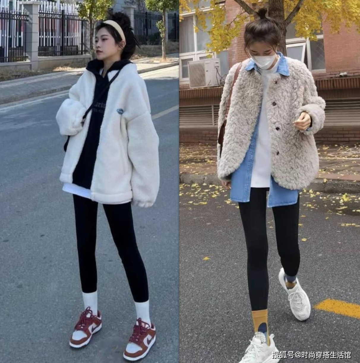 时尚高级的羊羔毛大衣和鲨鱼裤：完美中年女性的装扮选择