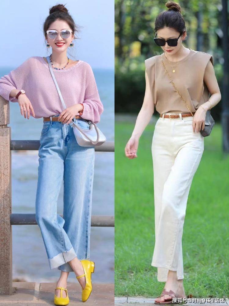 T恤下面别总配牛仔裤，太土了！今年流行这样穿，洋气显瘦又显高