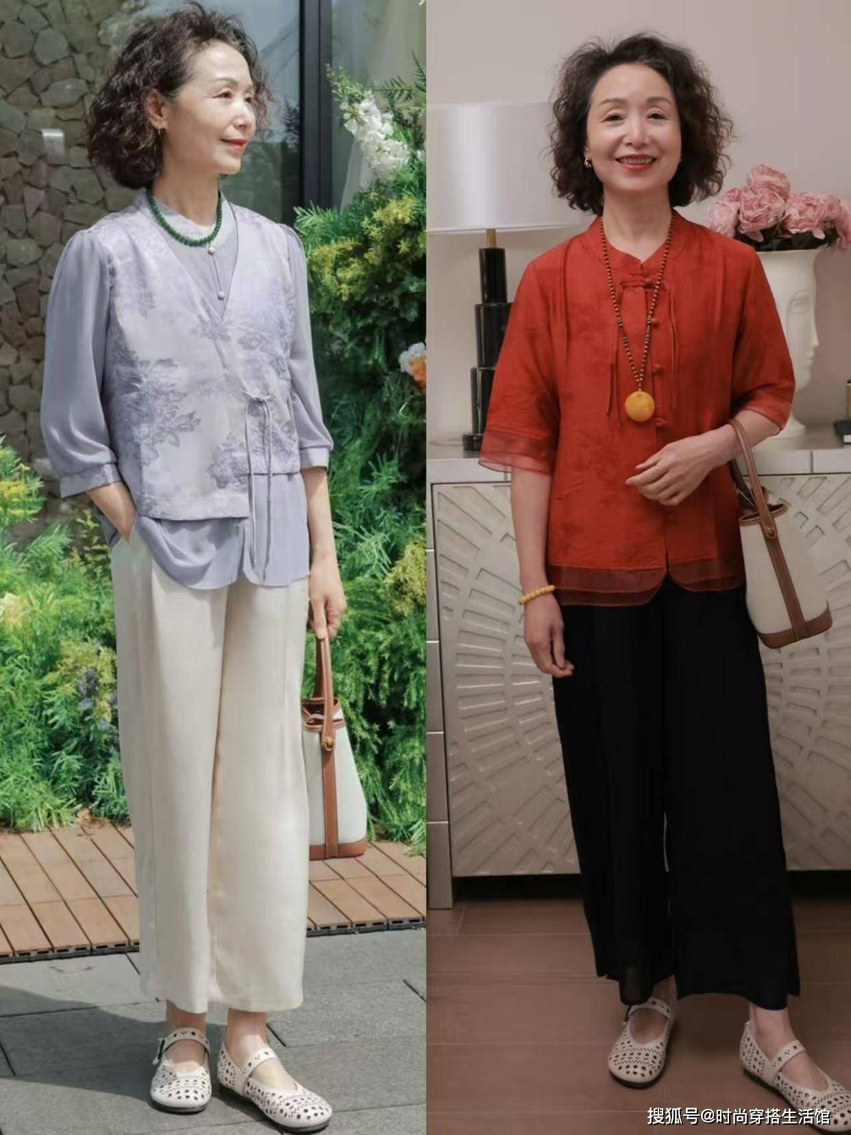 五六十岁女人，尽量不要穿针织、T恤，换成这“夏装”更优雅减龄