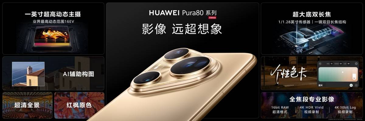 1英寸超大底+一镜双目长焦镜头，华为Pura 80系列影像实力太狠了