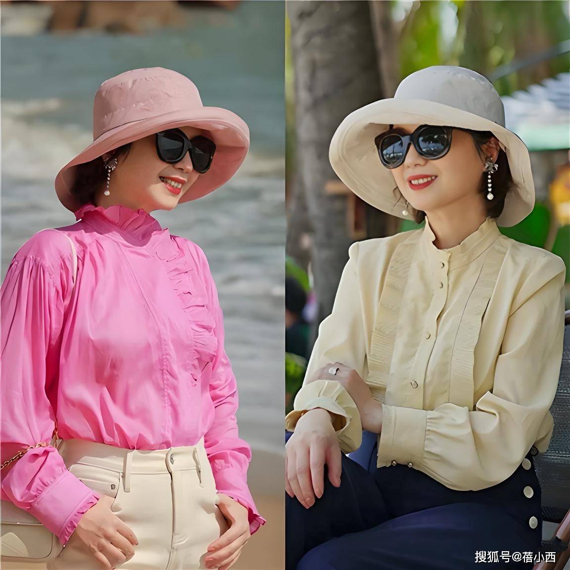 为什么说：50+女人老了，比起剪短发戴帽子更减龄？看对比就懂！
