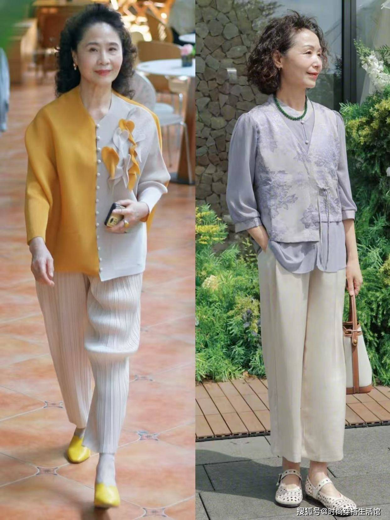 五六十岁女人，阔腿裤不兴了！满大街都在穿“夏裤”，优雅又减龄