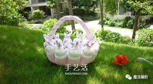 圆篮子编织教程：手工DIY布艺篮子
