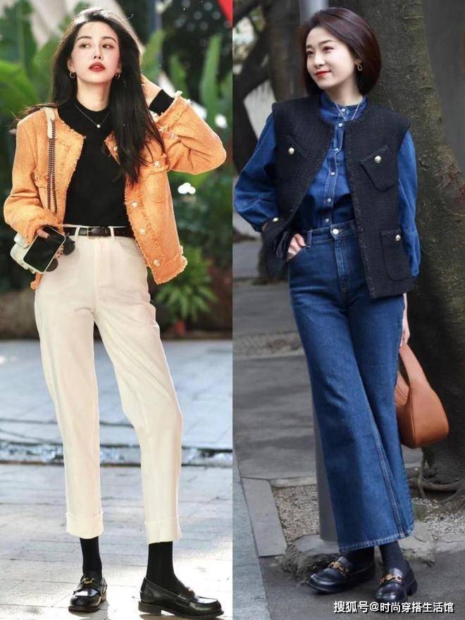 这才是国庆出游该有的打扮：九分裤+乐福鞋，四五十岁女人穿好美