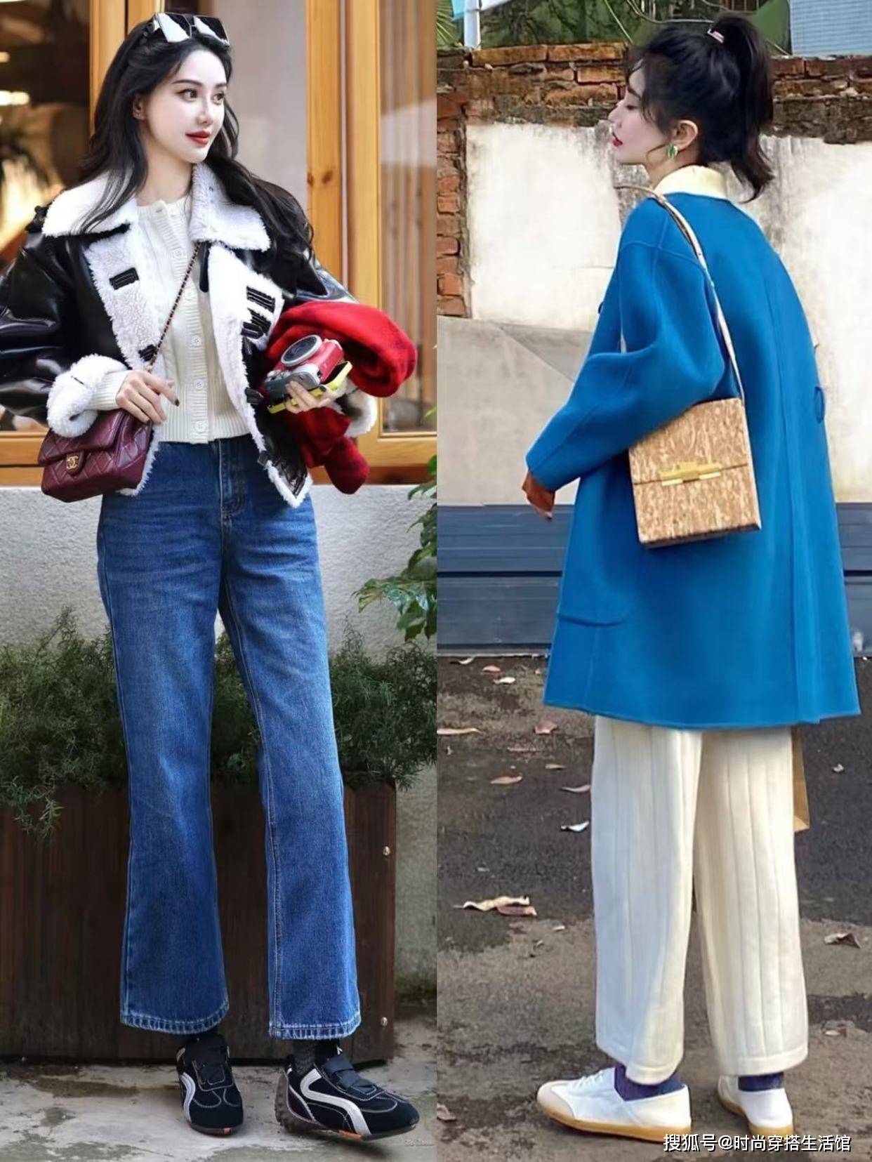 别再傻傻露脚踝了，今冬流行“宽腿裤+德训鞋”，时髦保暖还高级