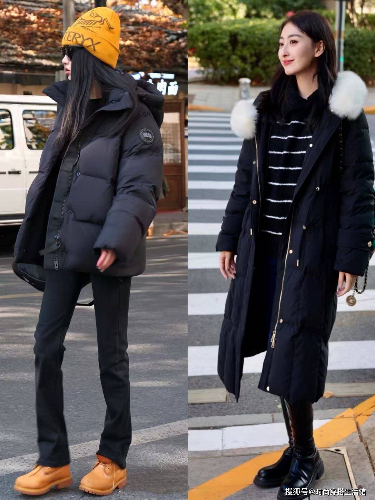 今年小白鞋OUT了！羽绒服+平头靴才是冬天最正确打开方式，真洋气