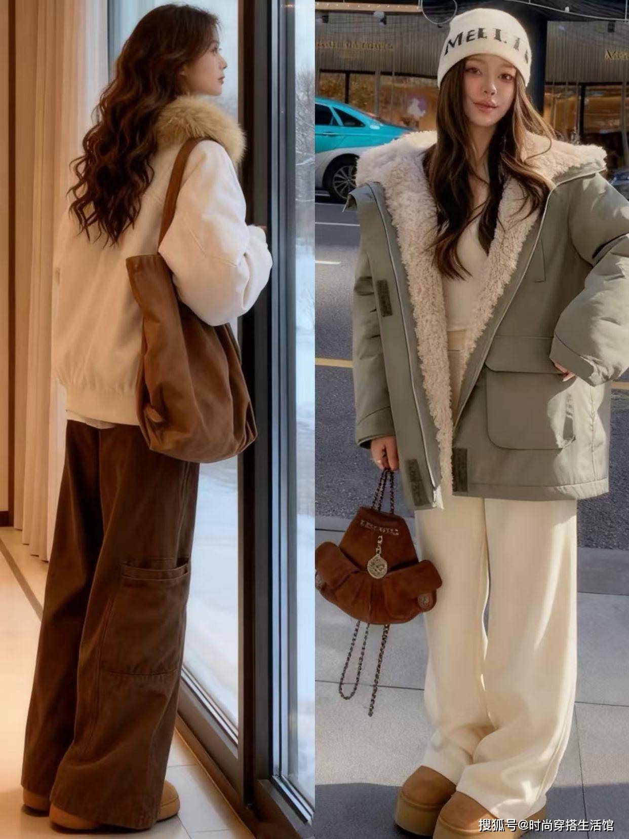今冬最好看的4件“加绒外套”，搭配阔腿裤太美了，看看你有吗？