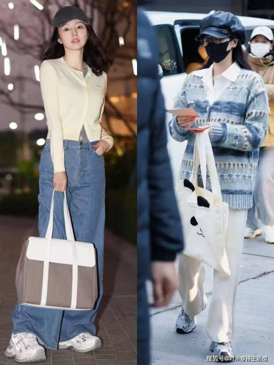 “阔腿裤+老爹鞋”太火了，这样穿时髦又显高，请放心闭眼抄作业