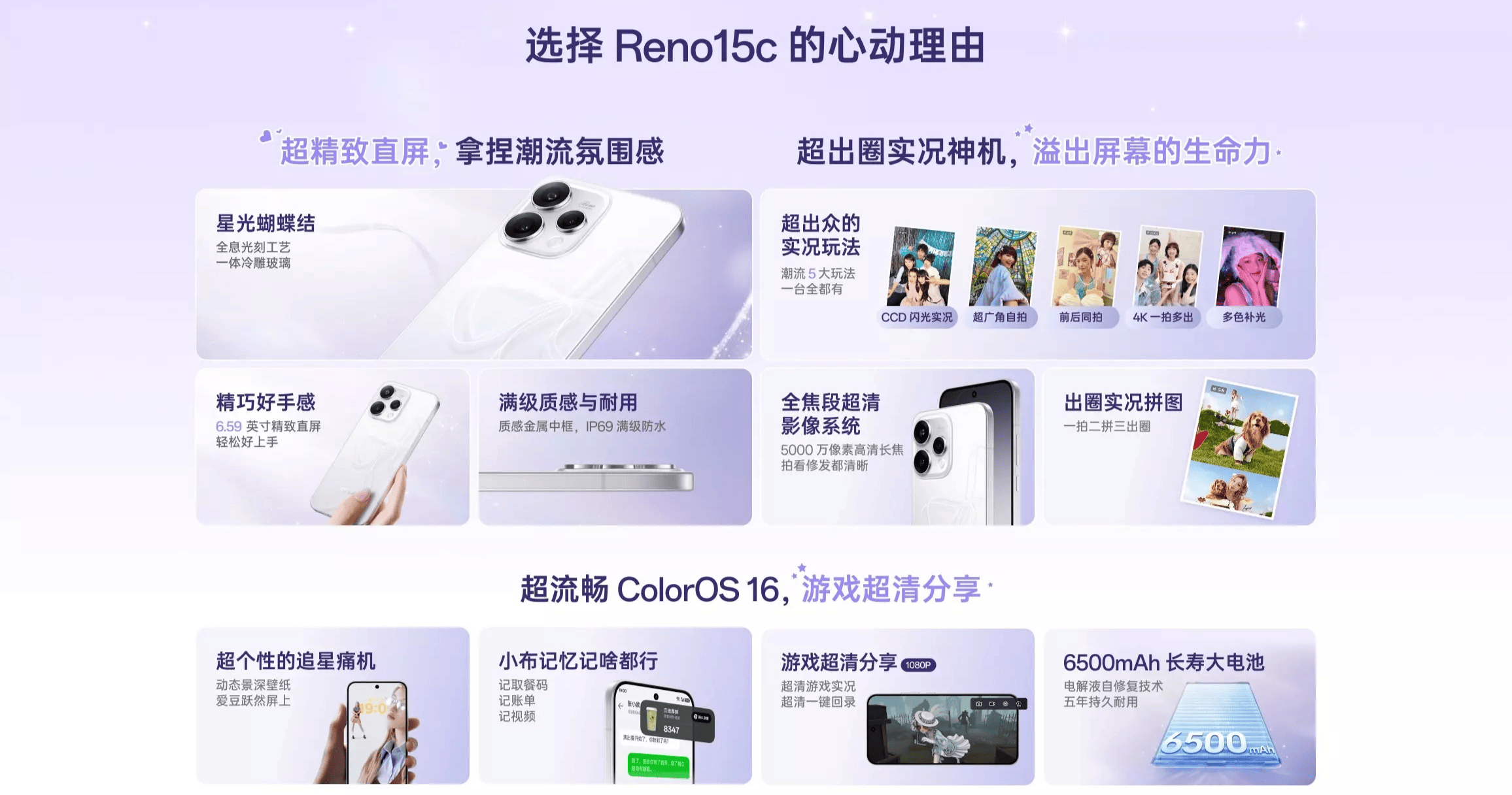 OPPO Reno15c将于12月19日开售：后置三摄+6500mAh电池