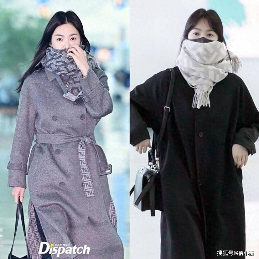 161的宋慧乔又带火了一种秋冬新穿法：长款大衣+围巾，显高又时髦