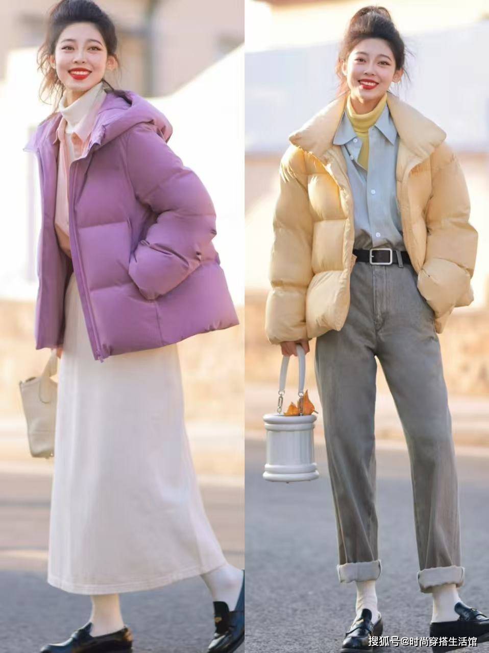 入冬才发现：羽绒服尽量少穿黑白灰，换成这4种“高级色”更洋气