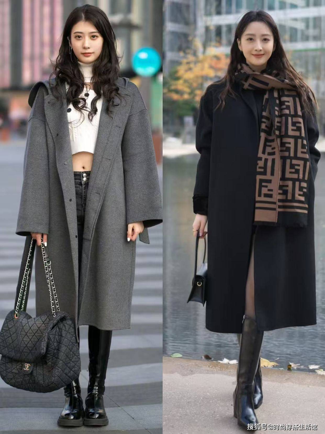 “长大衣+靴子”今年冬天最火的穿搭，时髦高级炸了，适合30+女性
