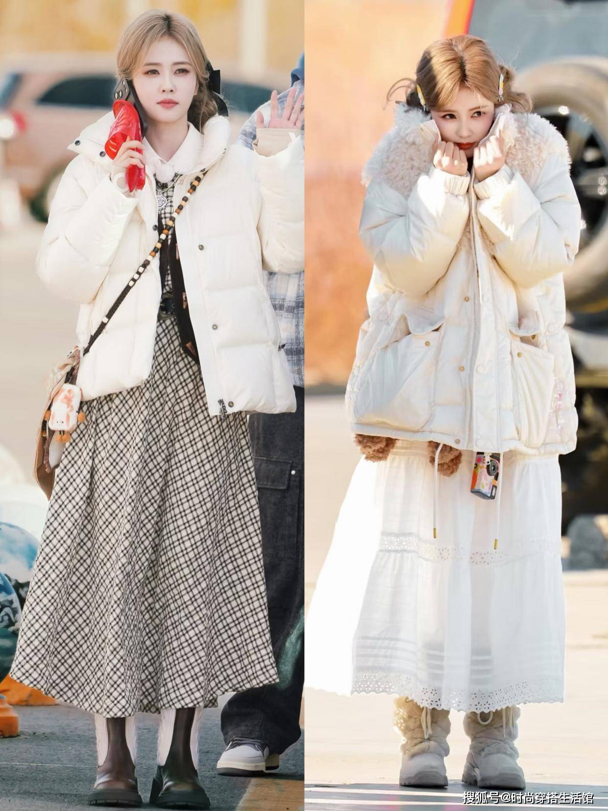 穿来穿去，还是“短羽绒+裙子”最好看！这样穿时髦高级，美爆了