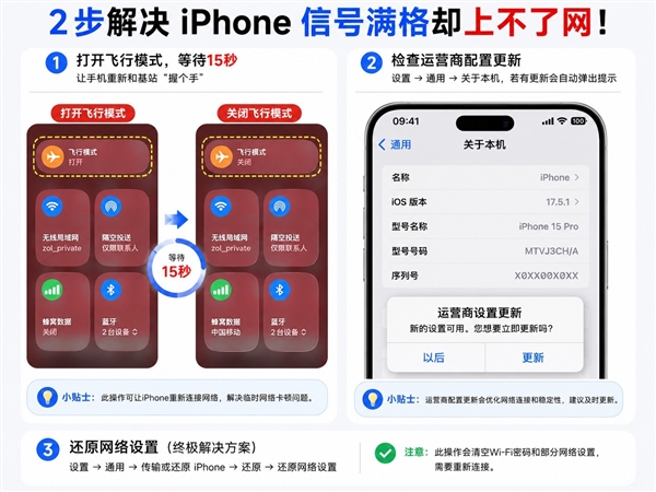 iPhone信号满格却上不了网：问题可能就出在这里